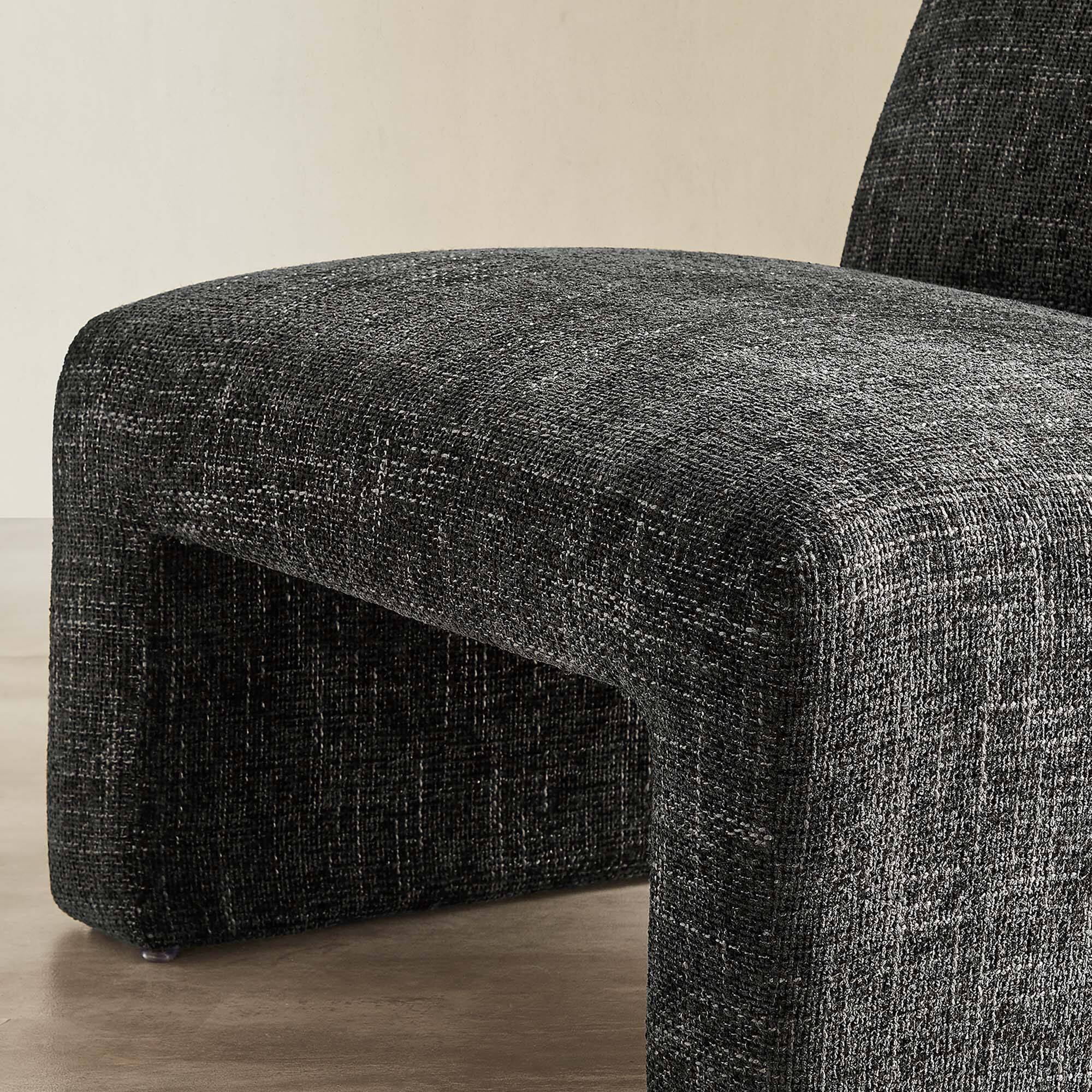 Alt View 1. Modway - Amita Chenille Upholstered Accent Chair by Modway - Carbon Black.