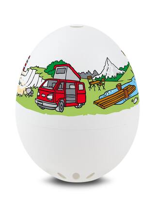Front. BrainStream - Camping BeepEgg Singing and Floating Egg Timer for Boiled Eggs - White.
