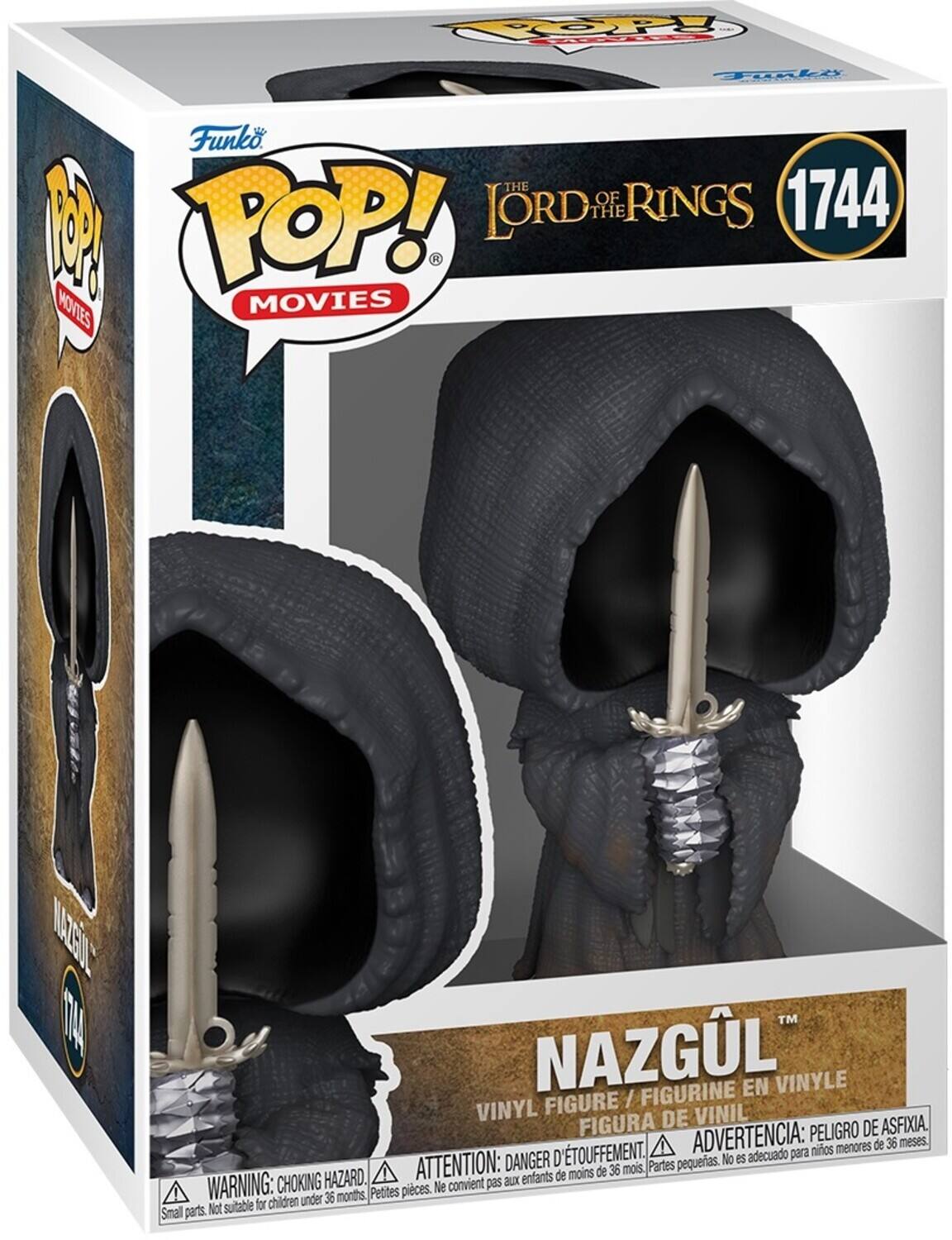 TOP Fonki Funko THE OF 1744 1 POP! LORD THE RINGS MOVIES NAZGUL FIGURINE EN VINYLE FIGURE / VINYL DE VINIL FIGURA ADVERTENCIA: PELIGRO DE ASFIXIA nios menores de 36 meses. ATTENTION: DANGER D'TOUFFEMENT. Partes pequerias. No es adecuado para de moins de 36 mois, CHOKING HAZARD. convient pas auxx enfants WARNING: under 36 months Peotes pieces. e Not suitable for children Small parts.
