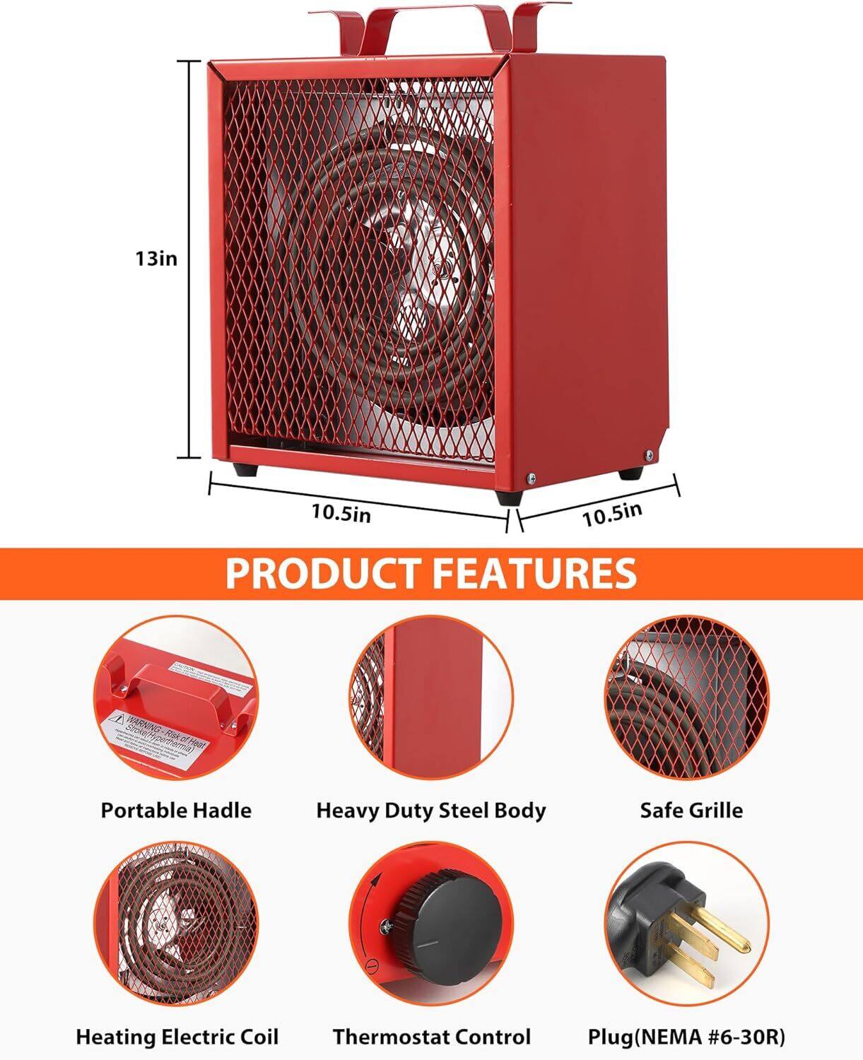 Alt View 4. GARVEE - Electric Garage Heater, 3 Settings & Thermostat.