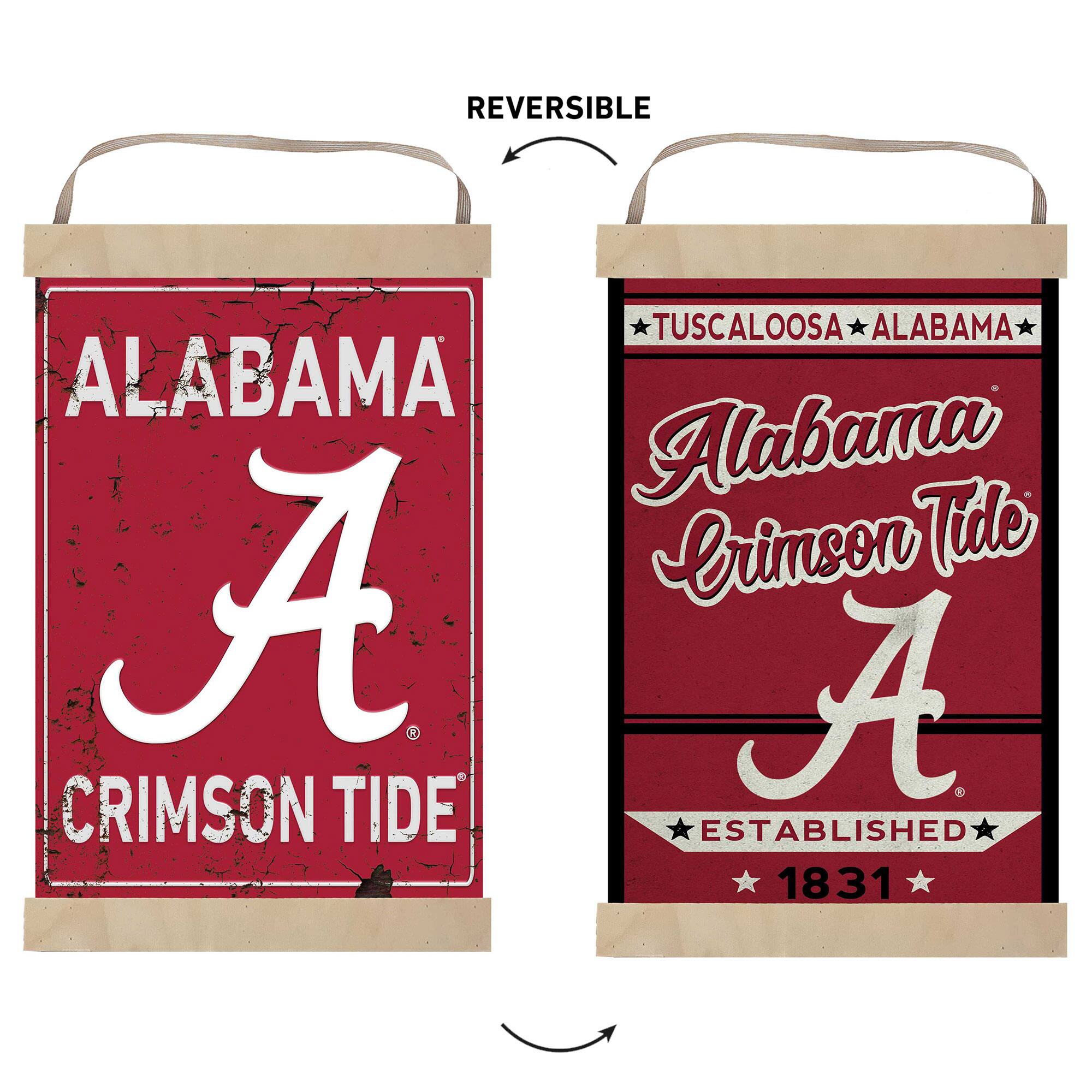 REVERSIBLE  
TUSCALOOSA ALABAMA  
Alabama Crimson Tide  
A - A  
CRIMSON TIDE  
ESTABLISHED 1831