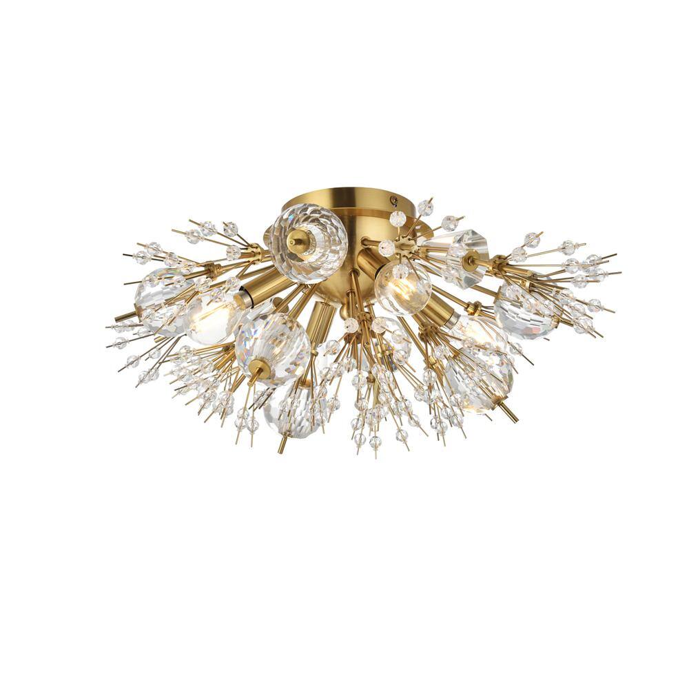 Alt View 3. Elegant Lighting - Vera 19 Inch Crystal Starburst Wall Sconce In Gold - Gold.