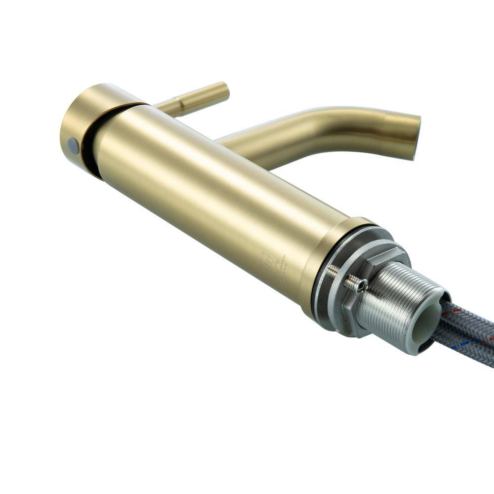 Alt View 1. Elegant Kitchen and Bath - Victor Single Hole Single Handle Bathroom Faucet in Brushed Gold - Brushed Gold.