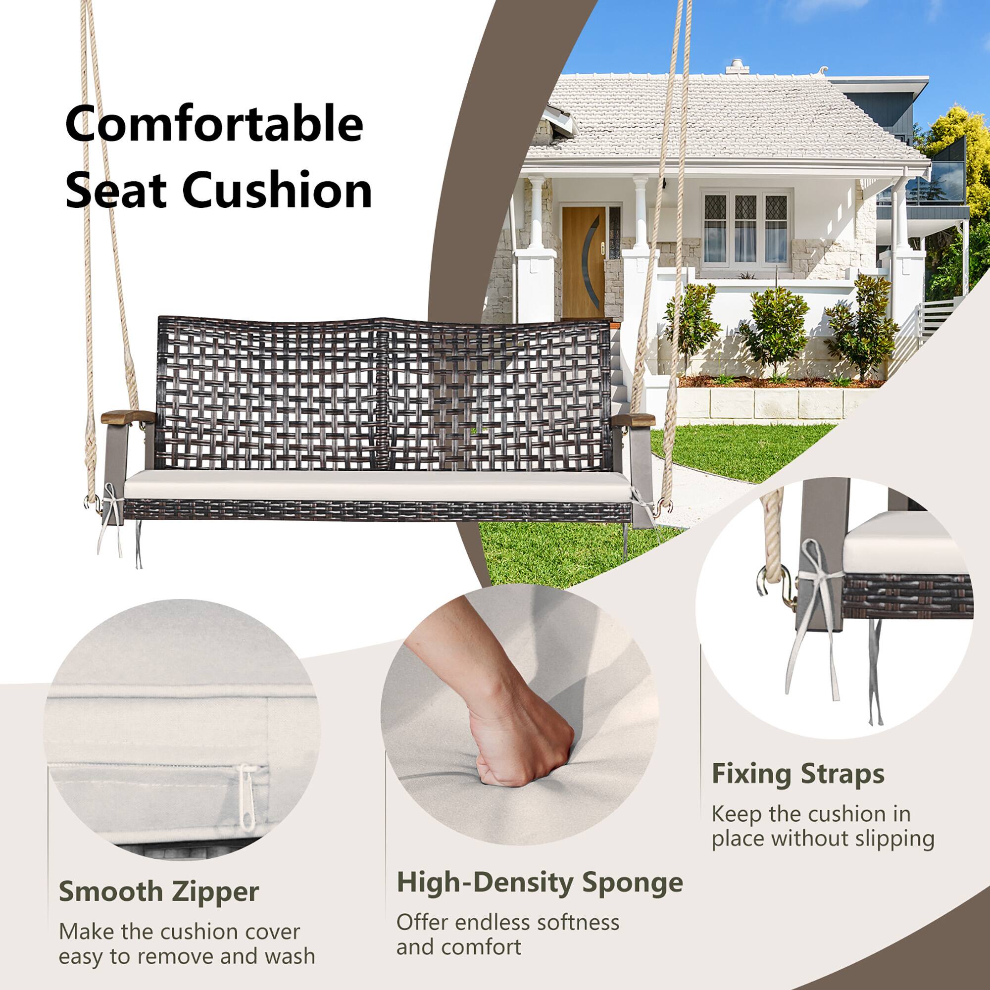 Comfortable Seat Cushion

- Smooth Zipper
  - Make the cushion cover easy to remove and wash

- High-Density Sponge
  - Offer endless softness and comfort

- Fixing Straps
  - Keep the cushion in place without slipping
