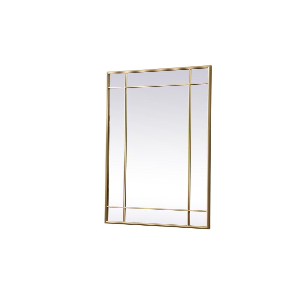 Alt View 1. Elegant Decor - French Panel Wall Mirror 30x40 Inch In Brass - Brass.