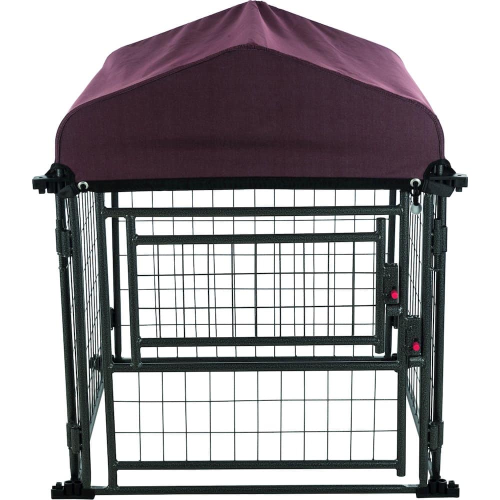 TRIXIE - Deluxe Outdoor Dog Kennel - Black/Burgundy