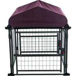 TRIXIE - Deluxe Outdoor Dog Kennel - Black/Burgundy