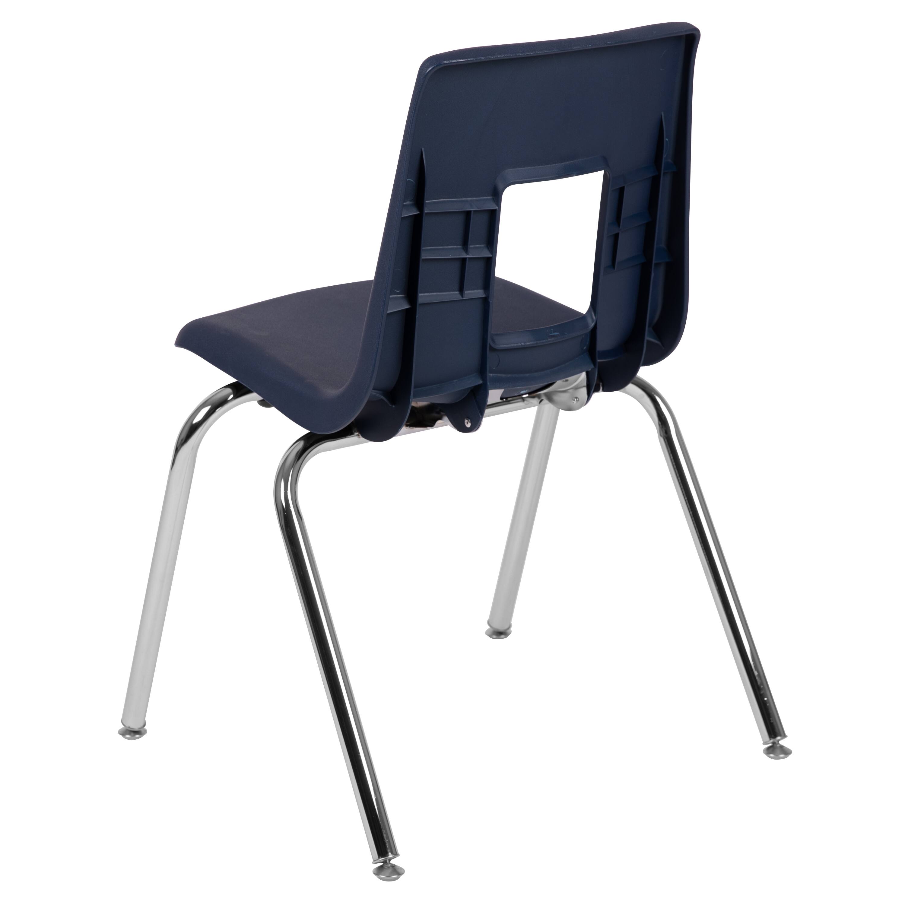 Alt View 4. Emma + Oliver - Student Stack School Chair - 18-inch - Navy.