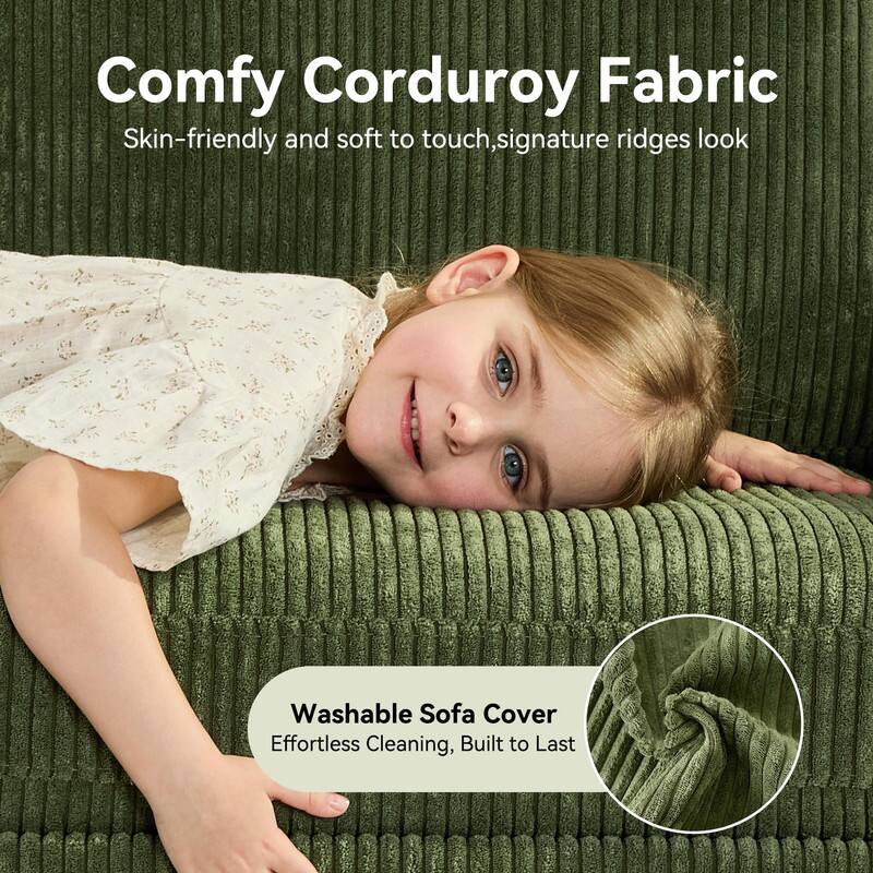 Comfy Corduroy Fabric: Skin-friendly and soft to touch, signature ridges look great. Washable Sofa Cover: Effortless Cleaning, Built to Last.
