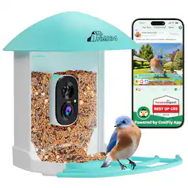 CoolFly - x Richbird - Smart Bird Feeder with 2K HD Camera, AI ID, and Solar Panel - Blue