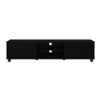 CorLiving - Hollywood Collection TV Stand with Open and Closed Cabinets for Most TVs up to 85" - Black - Front_Zoom