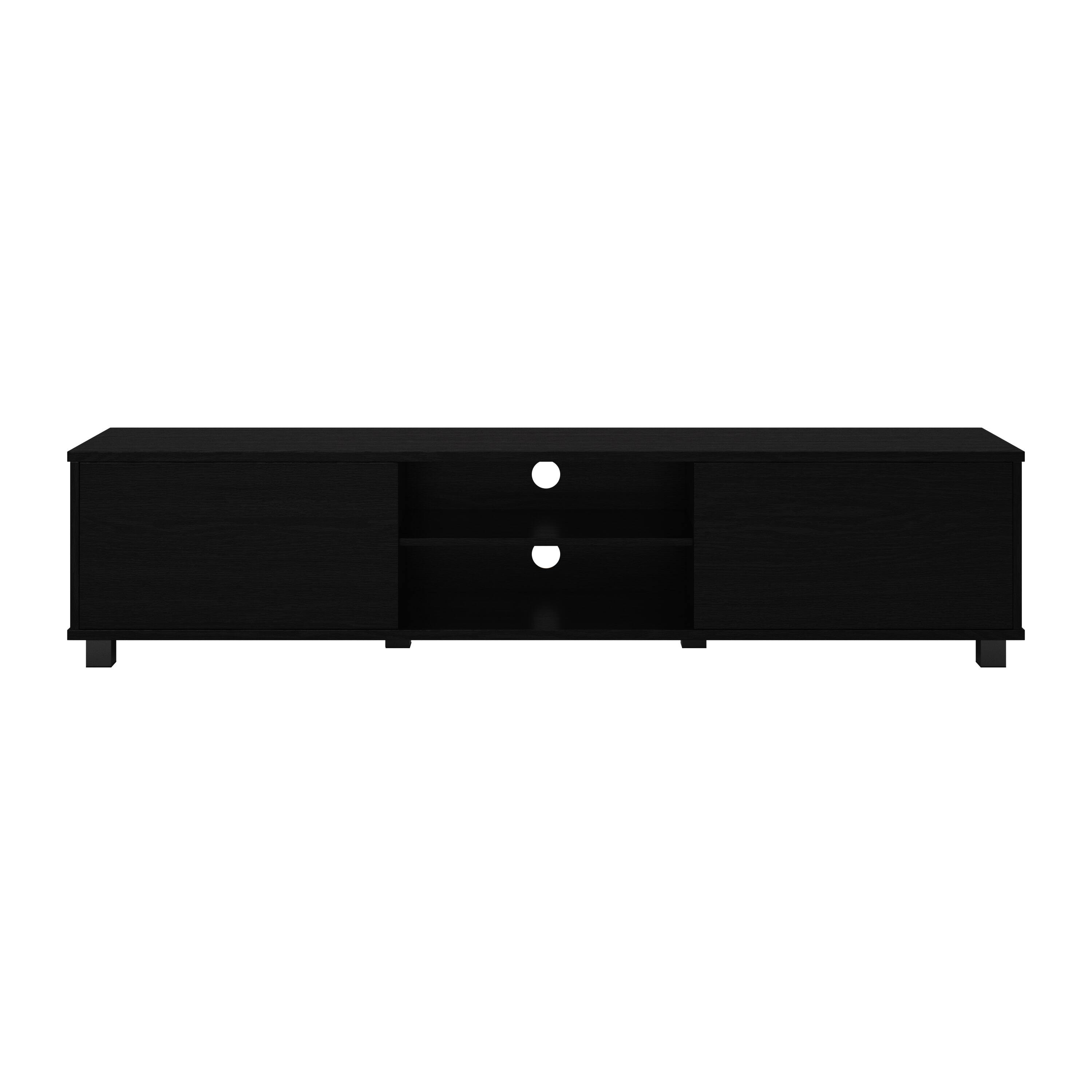 Front. CorLiving - CorLiving - Hollywood Collection TV Stand with Open and Closed Cabinets for Most TVs up to 85" - Black.