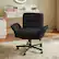 Left. Bestier - Ergonomic Cross-Legged Office Chair with Flip-Up Arms, Swivel Wheels & Adjustable Backrest for Computer Office Desk - Black PU leather.