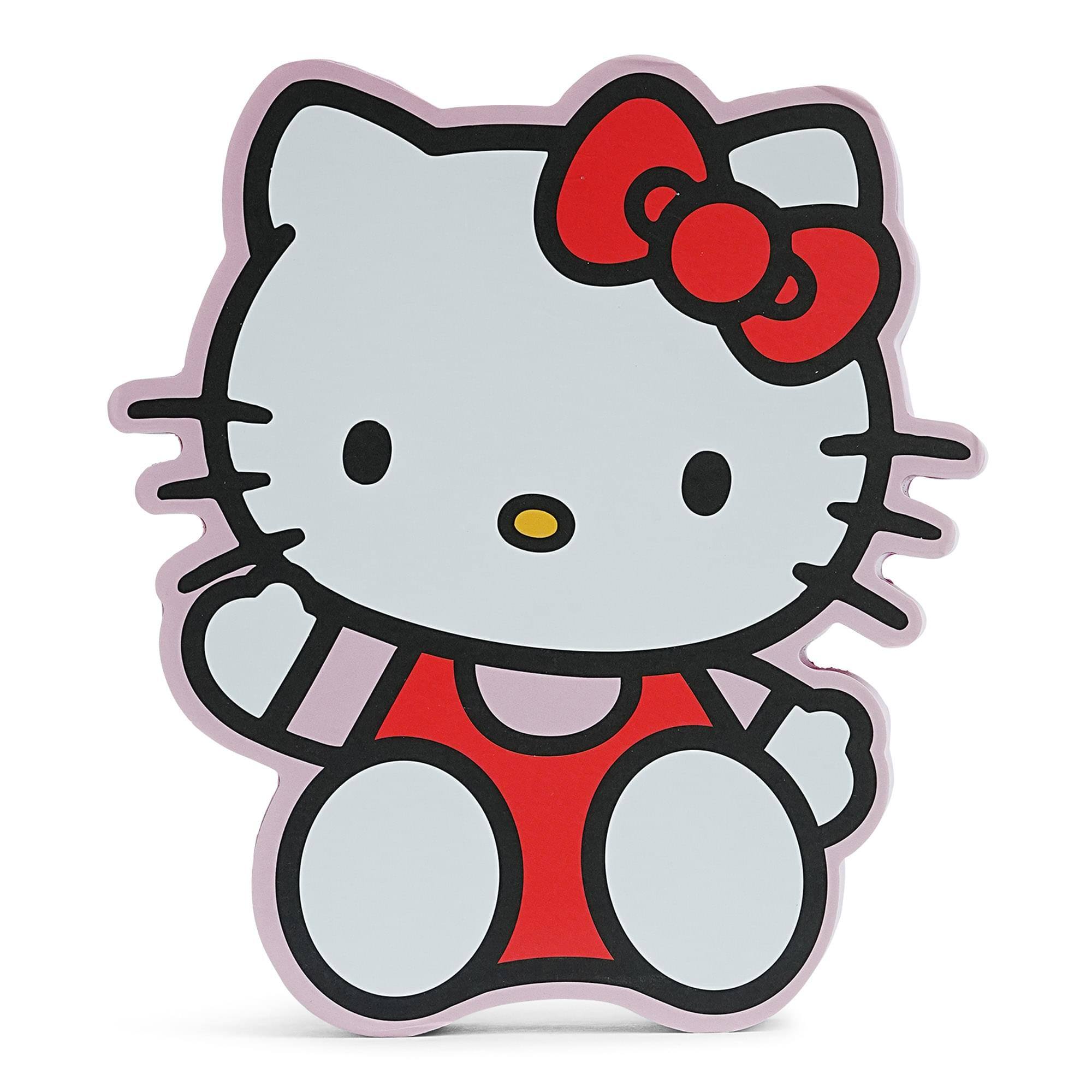 Alt View 1. Silver Buffalo - Sanrio Hello Kitty Waving Die-Cut Wooden Wall Art Sign | 8 x 7 Inches - White.