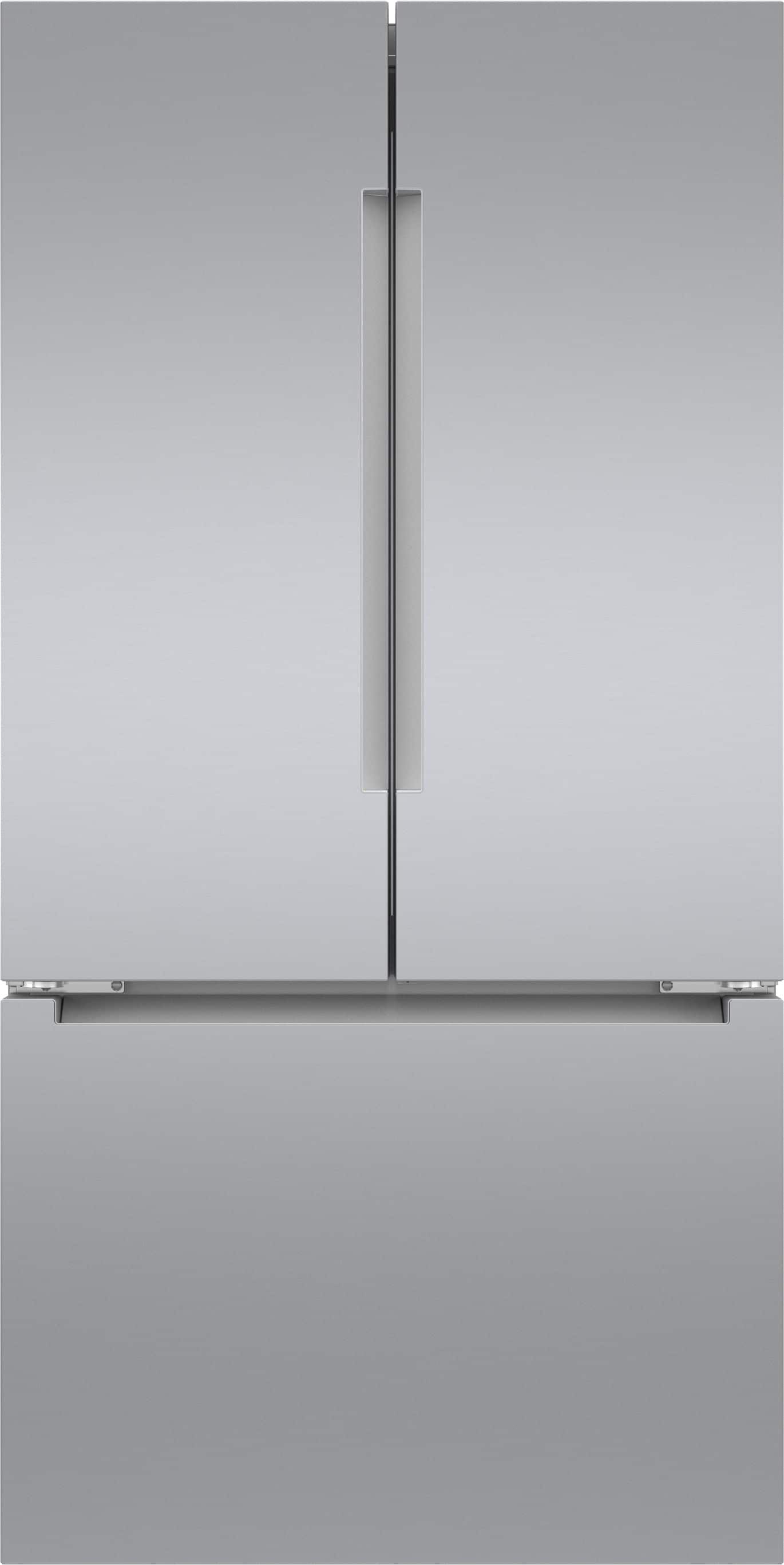 Bosch - 800 Series 22 Cu. Ft. French Door Counter-Depth Smart Refrigerator with FarmFresh System - Stainless Steel - Front_Zoom