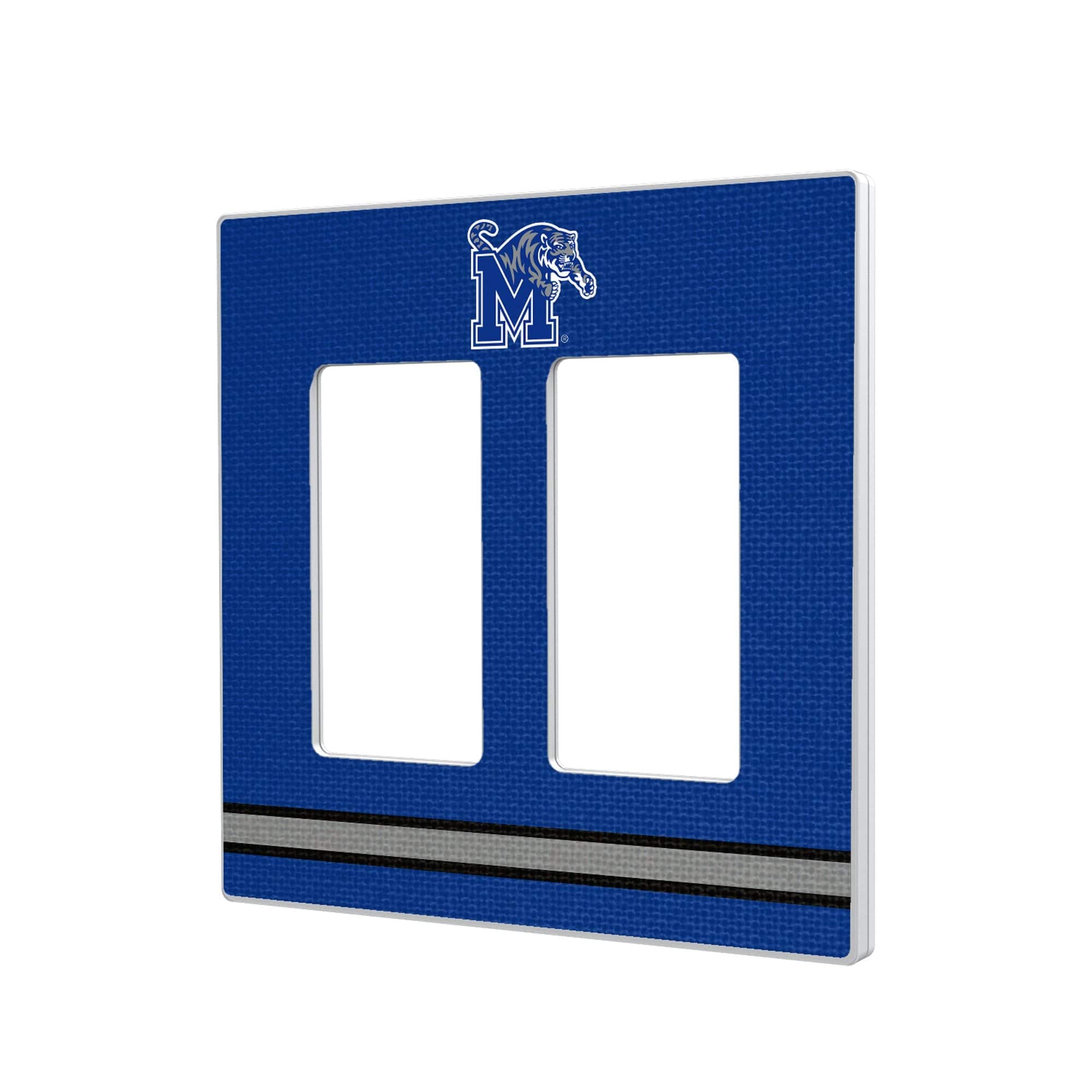 Keyscaper - Memphis Tigers Stripe Design Double Rocker Lightswitch Plate - Multicolor