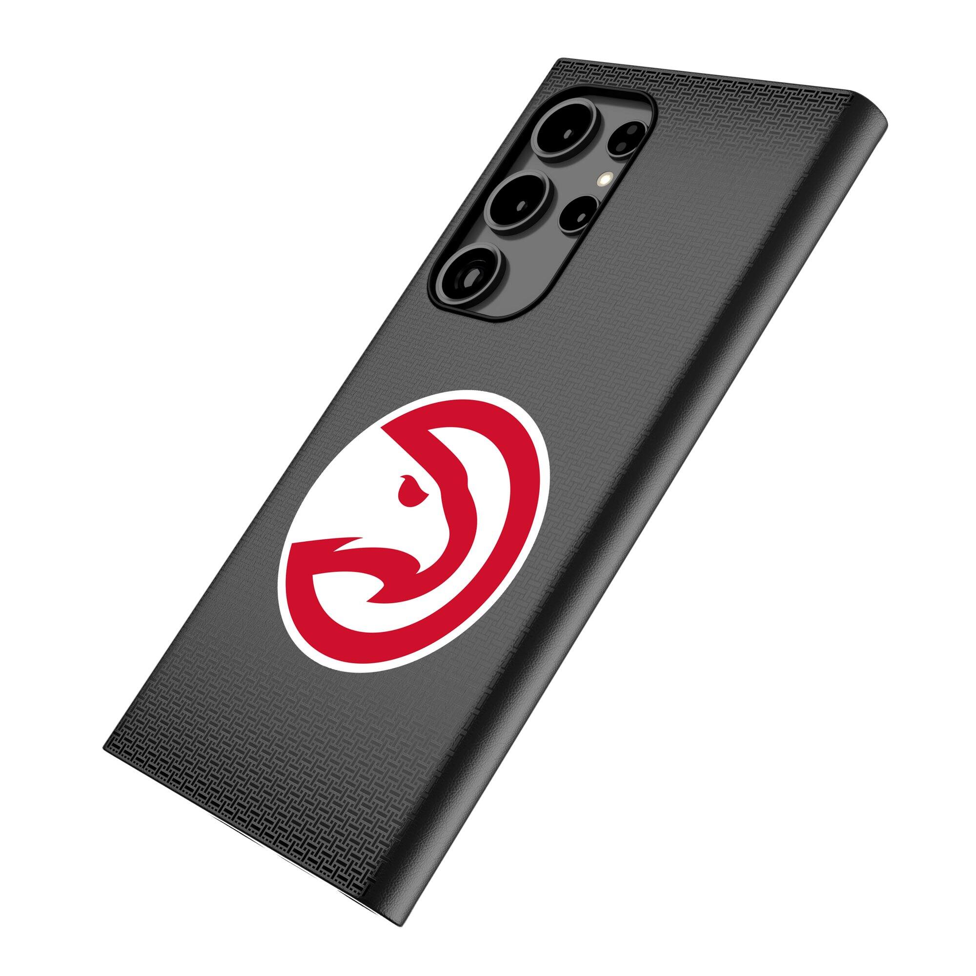 Alt View 1. Keyscaper - Atlanta Hawks Linen Galaxy Magnetic Bump Case - S24 - Black.