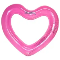 Salus Brands, LLC - CocoNut Float: Pink Glitter Heart Pool Float - 48"x40", Inflatable 48" Jumbo Ring, Anti-Leak, Durable, Water Accessory - Front_Zoom