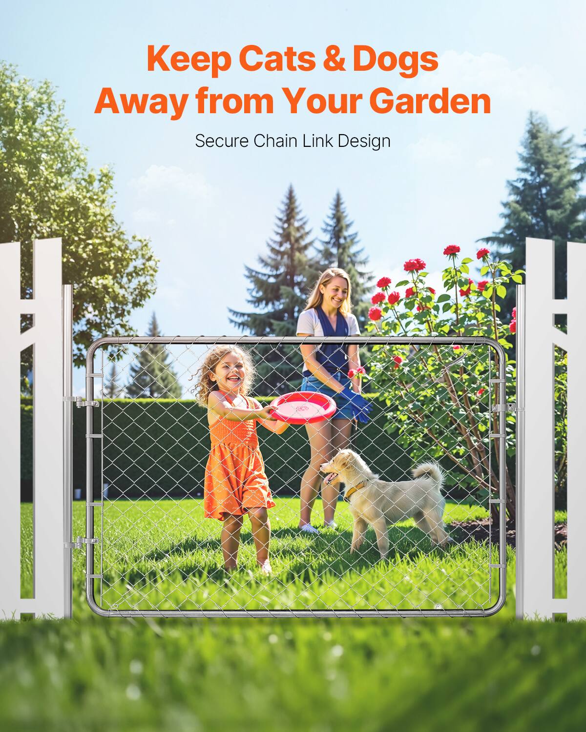 Keep Cats & Dogs Away from Your Garden  
Secure Chain Link Design