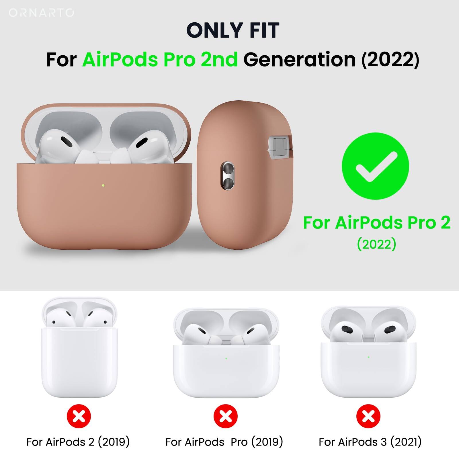 ORNARTO ONLY FIT For AirPods Pro 2nd Generation (2022) For AirPods Pro 2 (2022) x For AirPods 2 (2019) x For AirPods Pro (2019) x For AirPods 3 (2021)