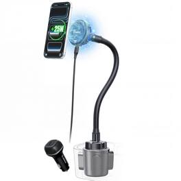 Esoulk - Qi2.2 25W Fast iPhone Wireless Charger 15" Gooseneck Cup Holder Phone Mount - Black