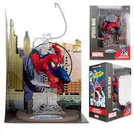 McFarlane Toys - Marvel Spider-Man 1:6th Scale 11.7" Posed Figure with Scene & Comic (Based on The Amazing Spider-Man #301)