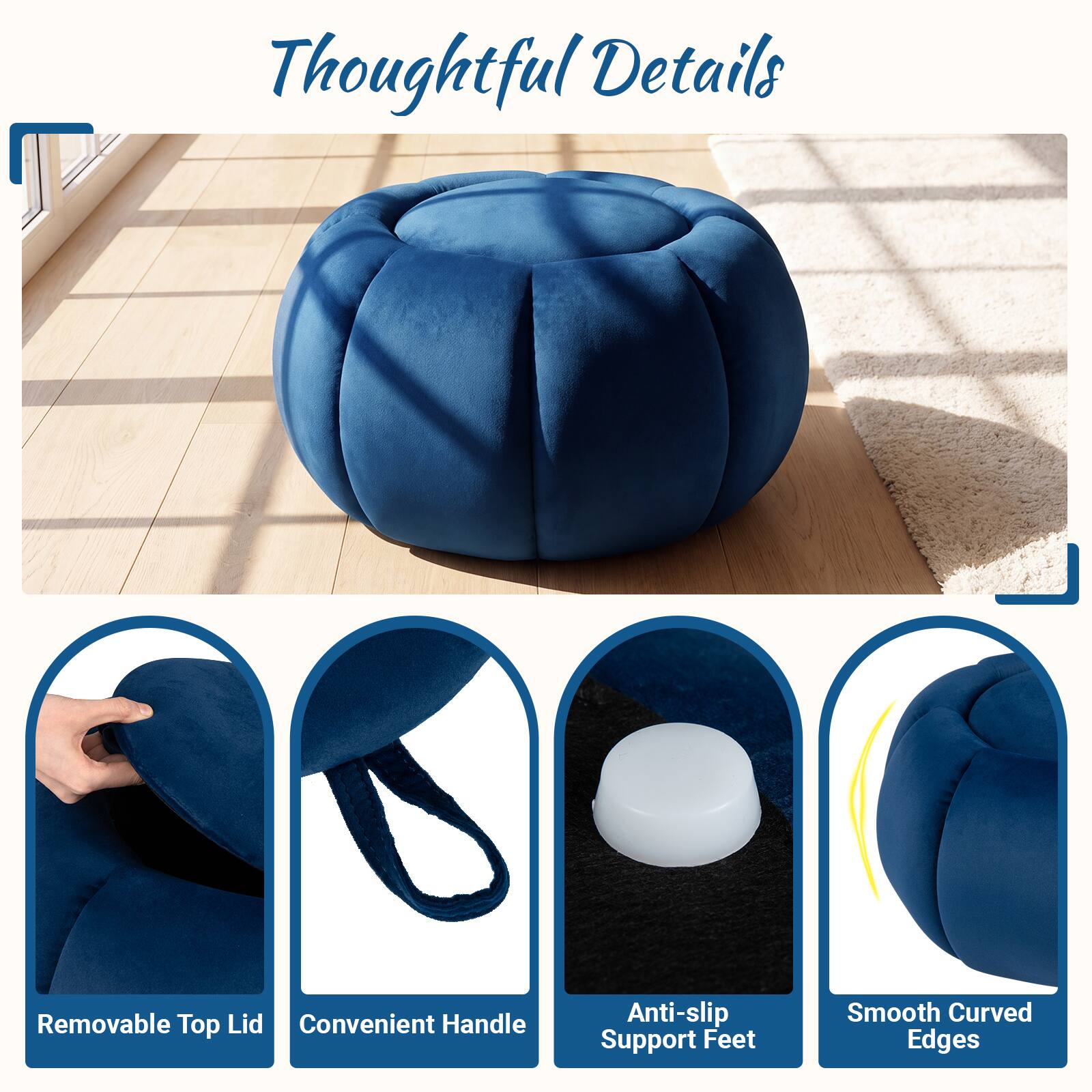 Thoughtful Details
1600 Anti-slip Smooth Curved Removable Top Lid Convenient Handle Support Feet Edges