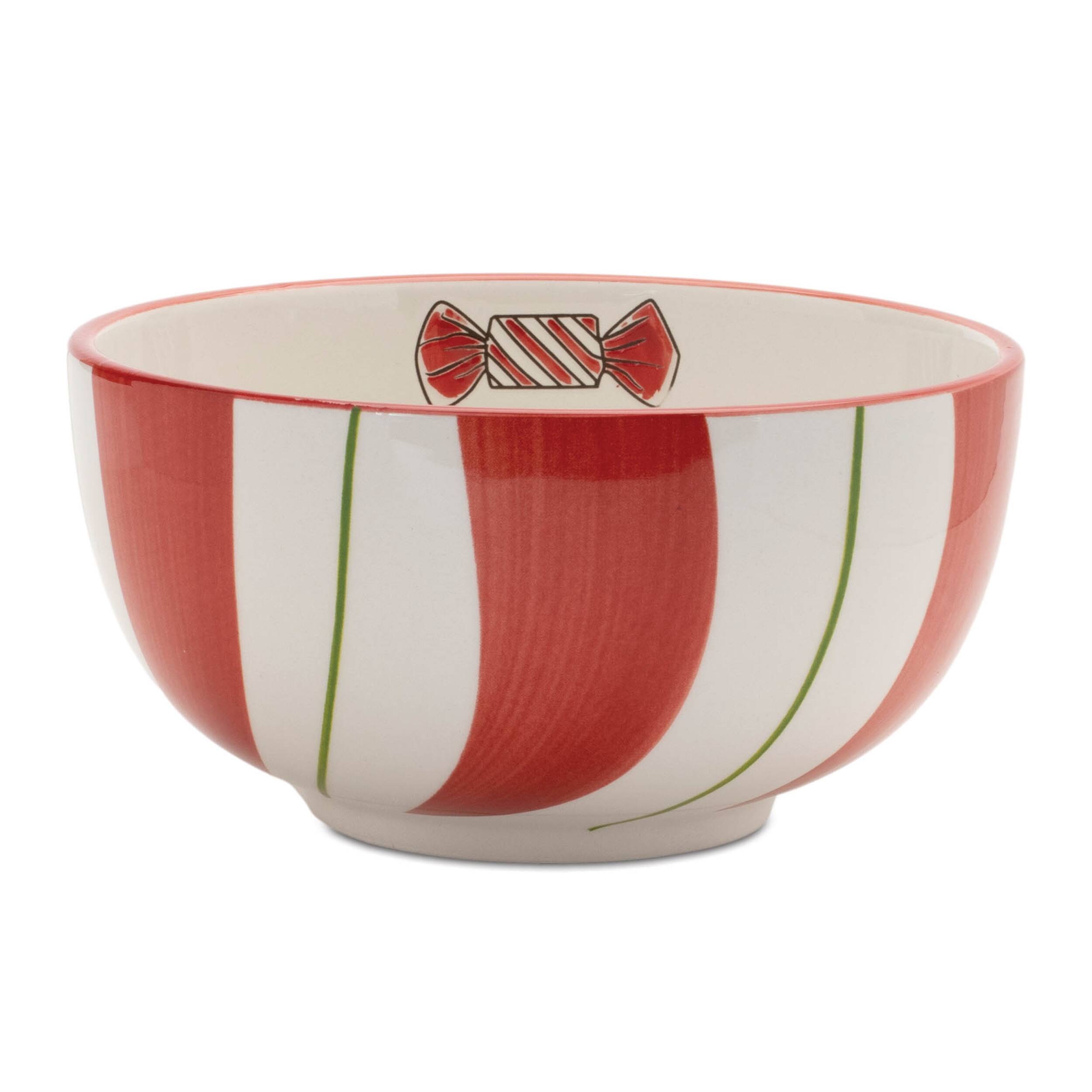 Left. BreeBe - Ceramic Santa Candy Bowl (Set of 4) - Red, White.