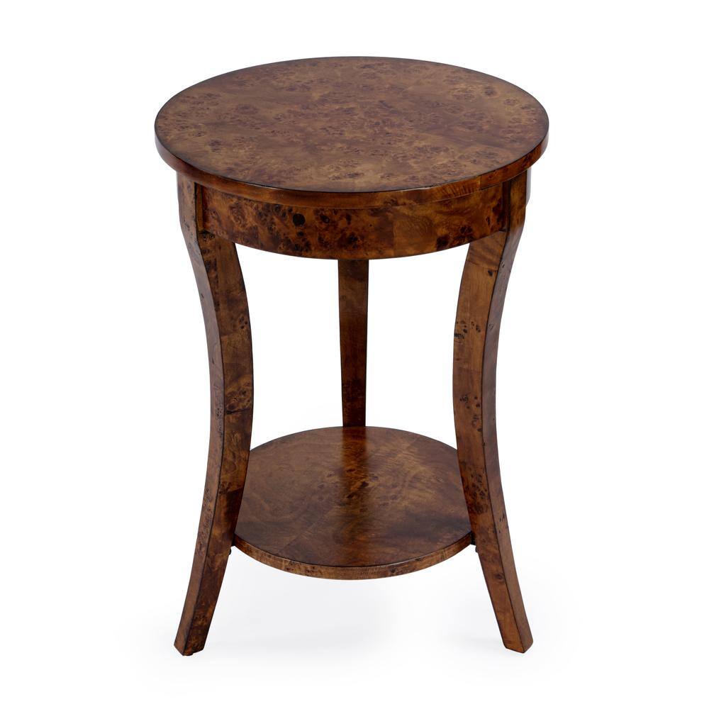 Alt View 2. Butler Specialty - Holdin Round 18"W Side Table - Medium Brown.