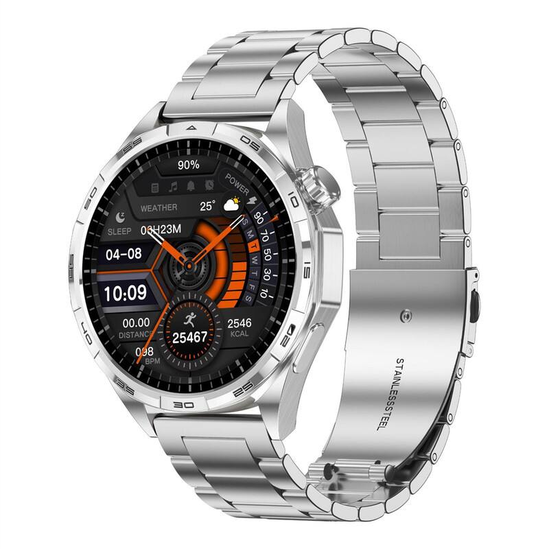 SKRAN - Smart Watch with 1.5" Touchscreen, Bluetooth Calling,Heart Rate and Blood Oxygen Monitoring,Sedentary Reminder -Steel - Silver - (2026)