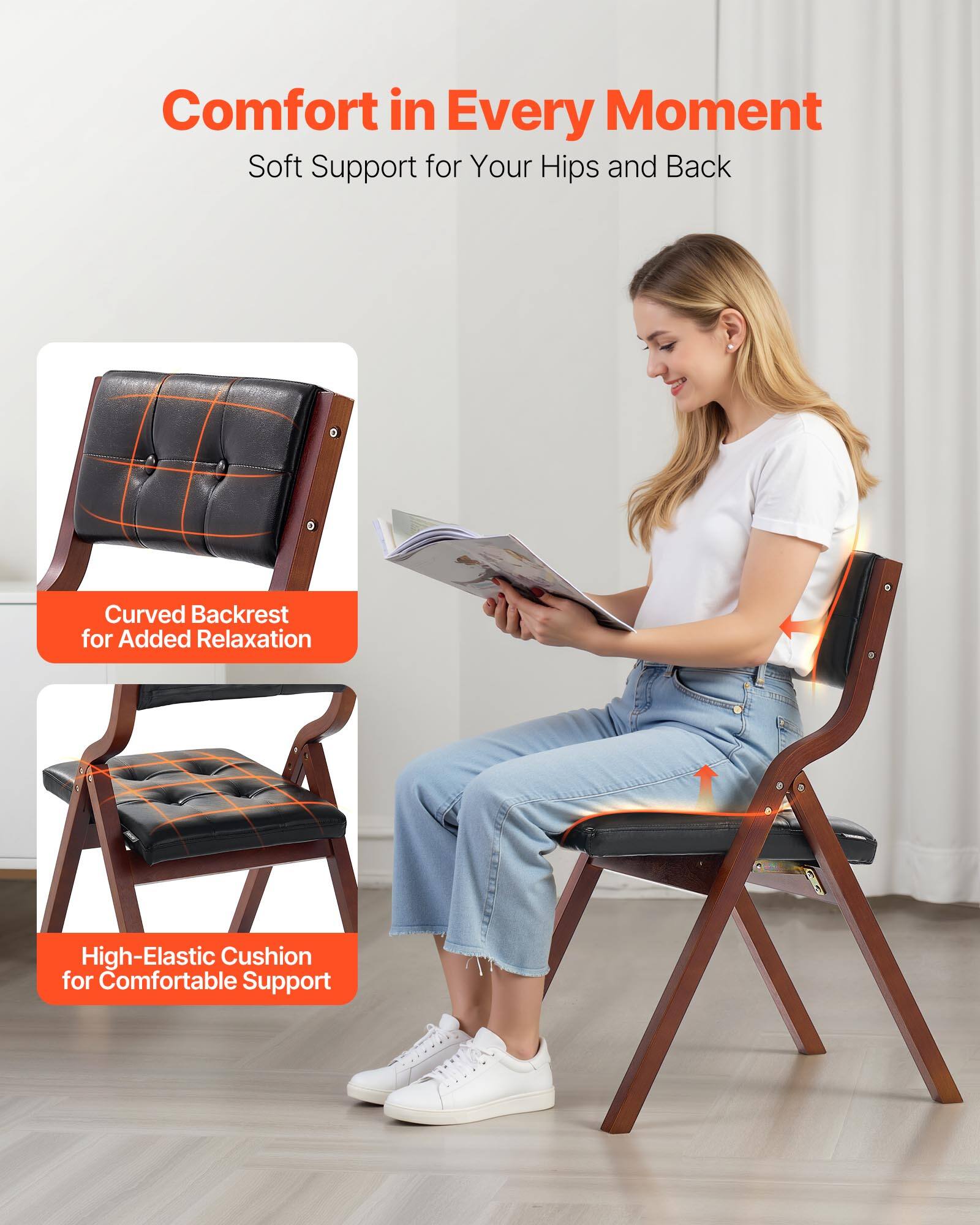 Comfort in Every Moment  
Soft Support for Your Hips and Back  

Curved Backrest for Added Relaxation  

High-Elastic Cushion for Comfortable Support