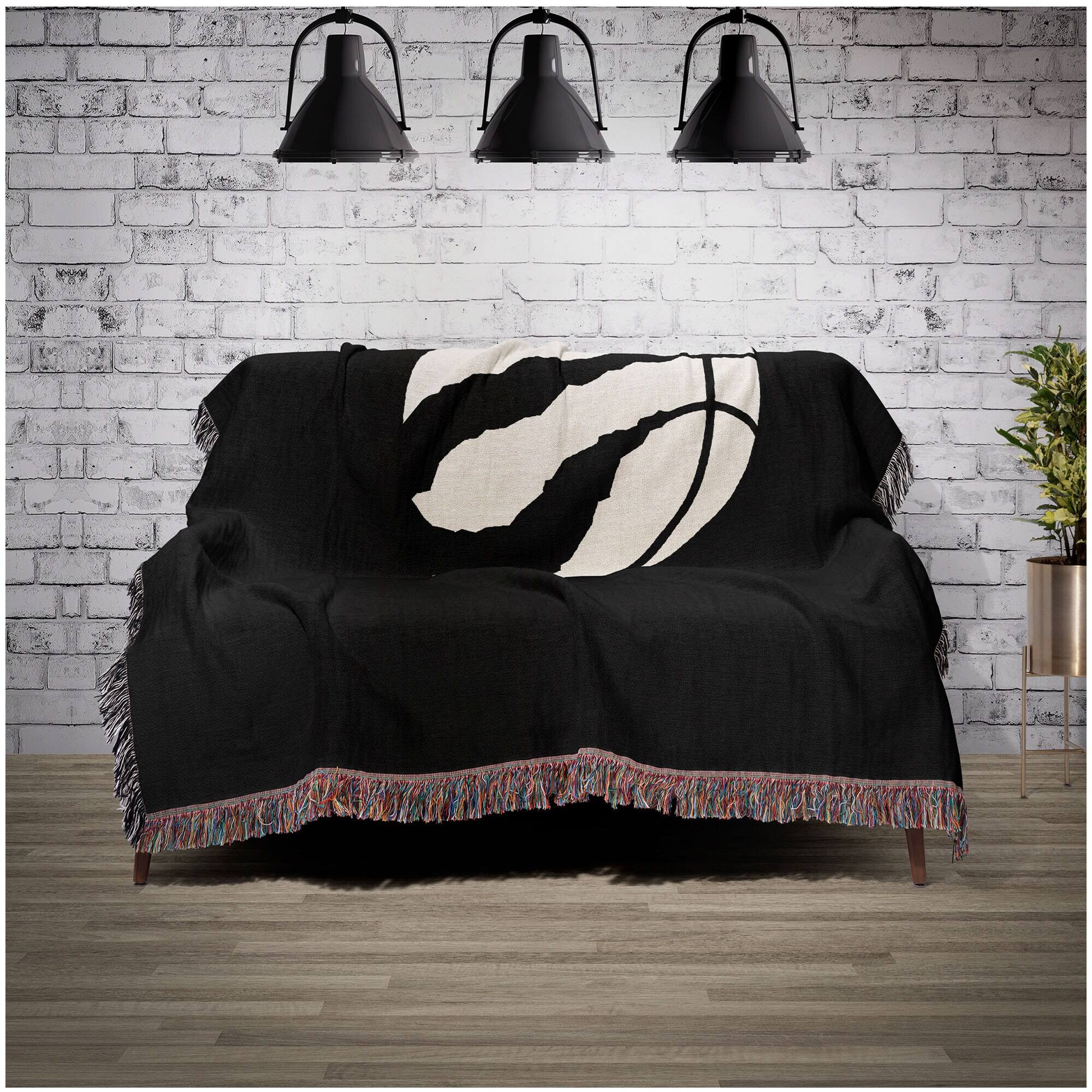 Alt View 1. Chad & Jake - Toronto Raptors Woven Blanket - Black.