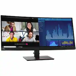 Lenovo - ThinkVision P34w-20 34" Class UWQHD Curved Screen LED Monitor - 21:9 - 34.1" Viewable - In-plane - Raven Black