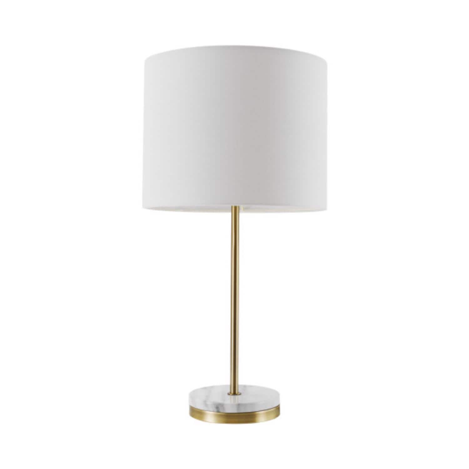 Globe Electric - 19 in. Matte Brass White Table Lamp