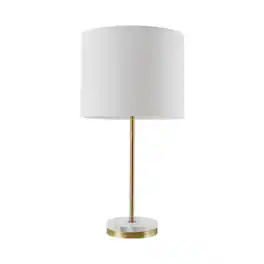 Globe Electric - 19 in. Matte Brass White Table Lamp