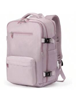 Live At Space - Travel Laptops Backpack Women Men, Casual Work Bag 17inch High School College Airline Approved Hiking Business Pink - Pink Khaki