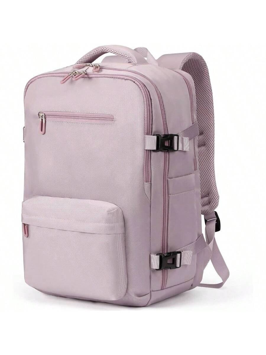 Live At Space - Travel Laptops Backpack Women Men, Casual Work Bag 17inch High School College Airline Approved Hiking Business Pink - Pink Khaki