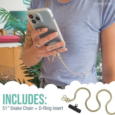 Smartish Phone Lanyard - Case Clinger - Phone Holder w/ Detachable Crossbody - Gold Snake Chain Smartish Phone Lanyard - Case Clinger - Phone Holder w/ Detachable Crossbody - Gold Snake Chain