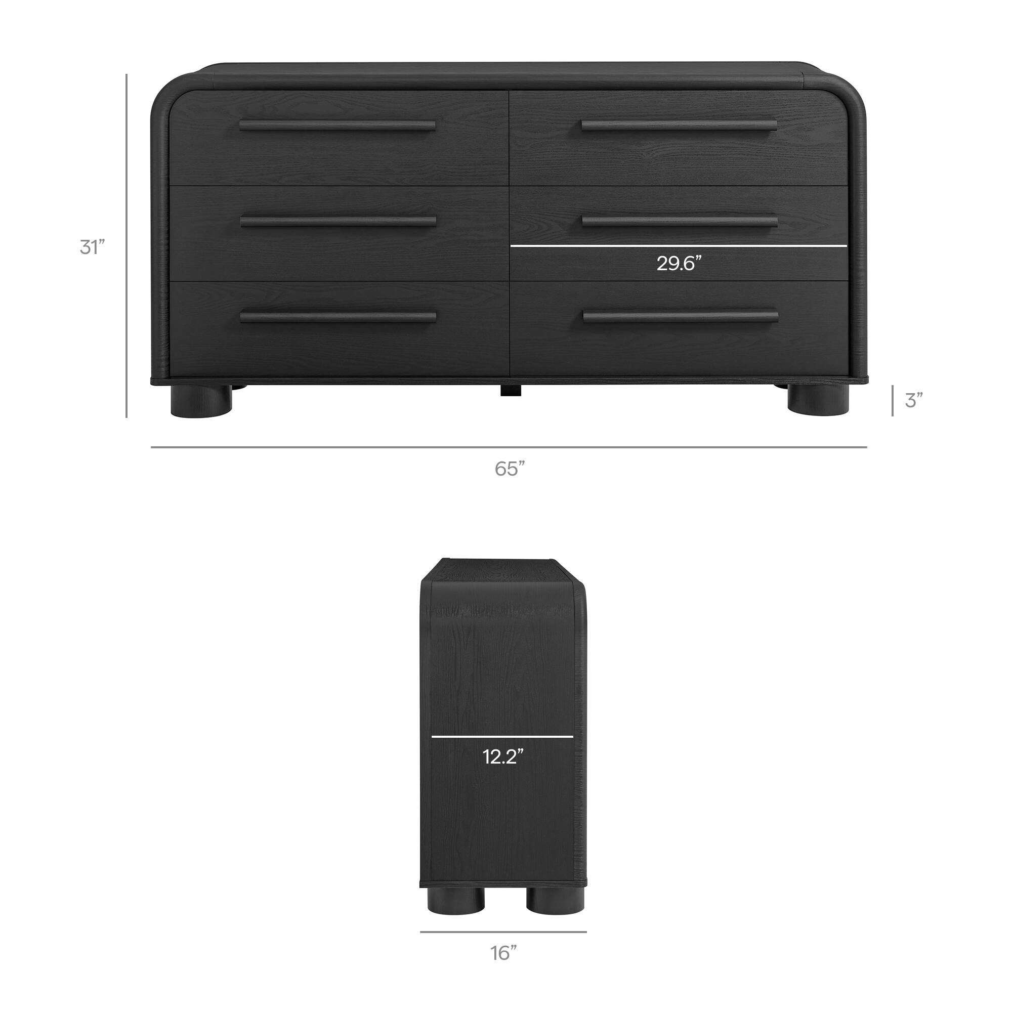 31" x 29.6" x 3"  
65"  
12.2" x 16"