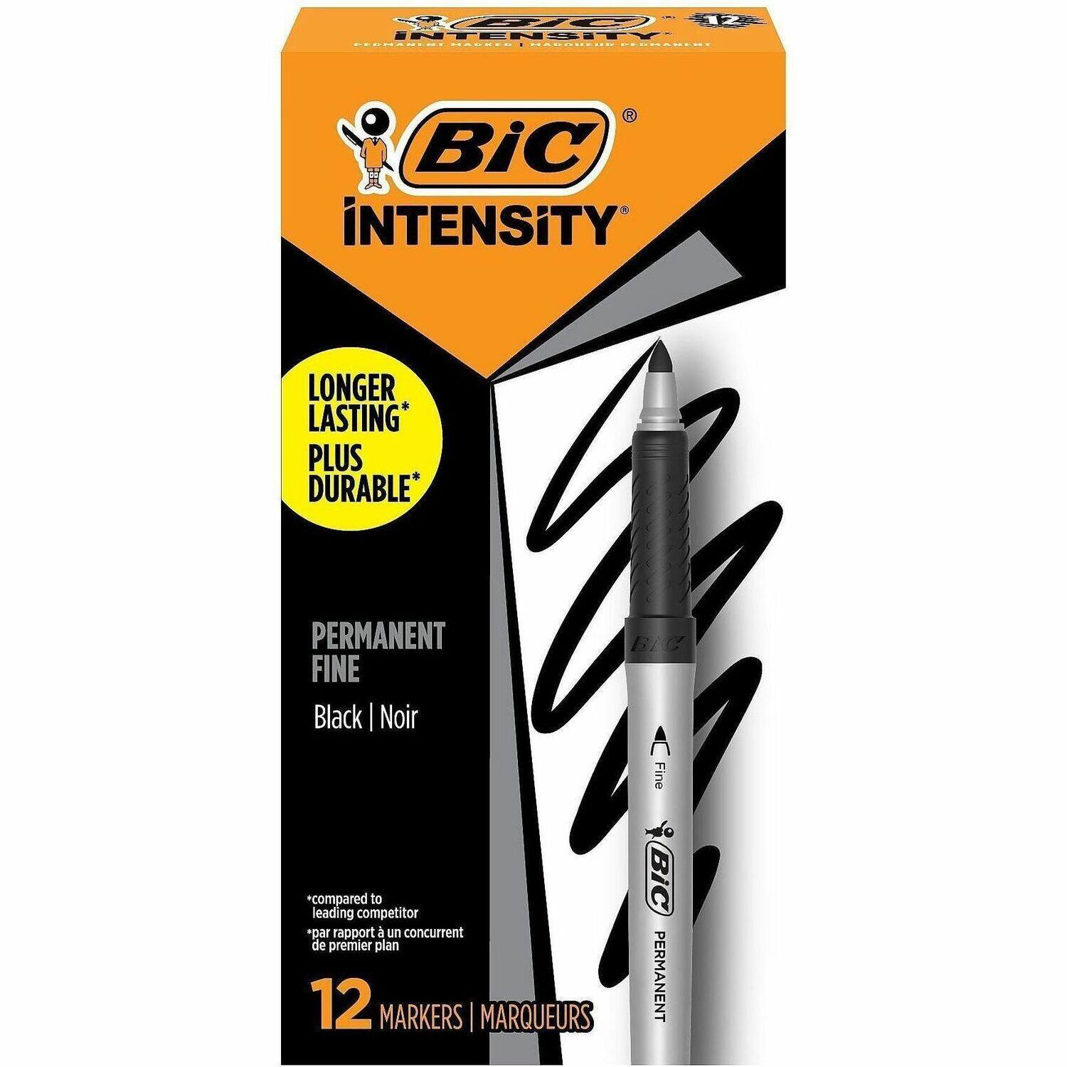 17 INTENSITY FEPRSCIN | I | BIC iNTENSITY LONGER LASTING* PLUS DURABLE* PERMANENT FINE Black | Noir BIC A Fine *compared to leading competitor "par rapport à un concurrent de premier plan 12 MARKERS | MARQUEURS BiC PERMANENT