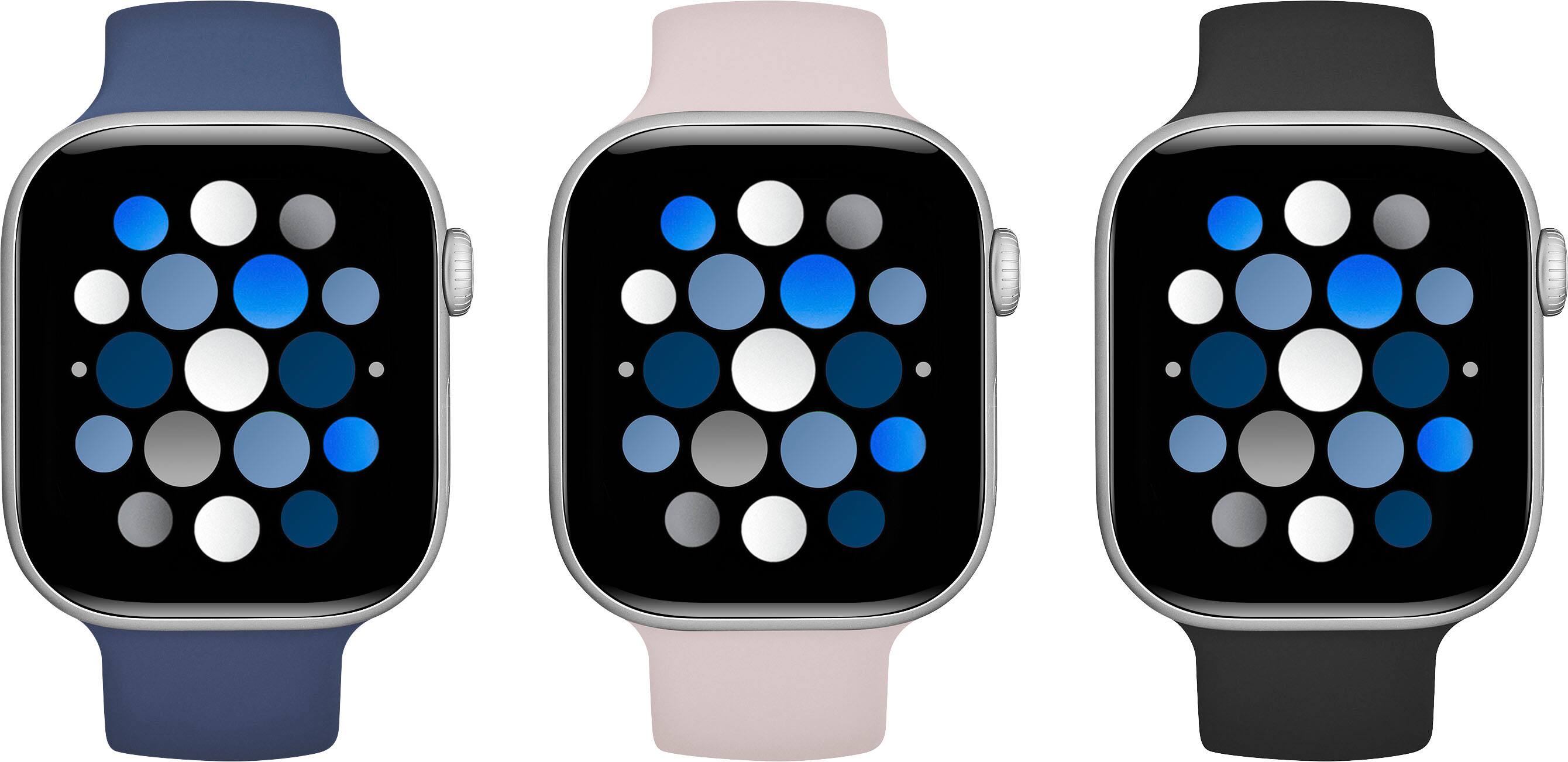 Alt View 10. Best Buy essentials™ - Silicone Band for Apple Watch 38mm, 40mm, 41mm and 42mm (3-Pack) - Navy Blue, Pink and Black.