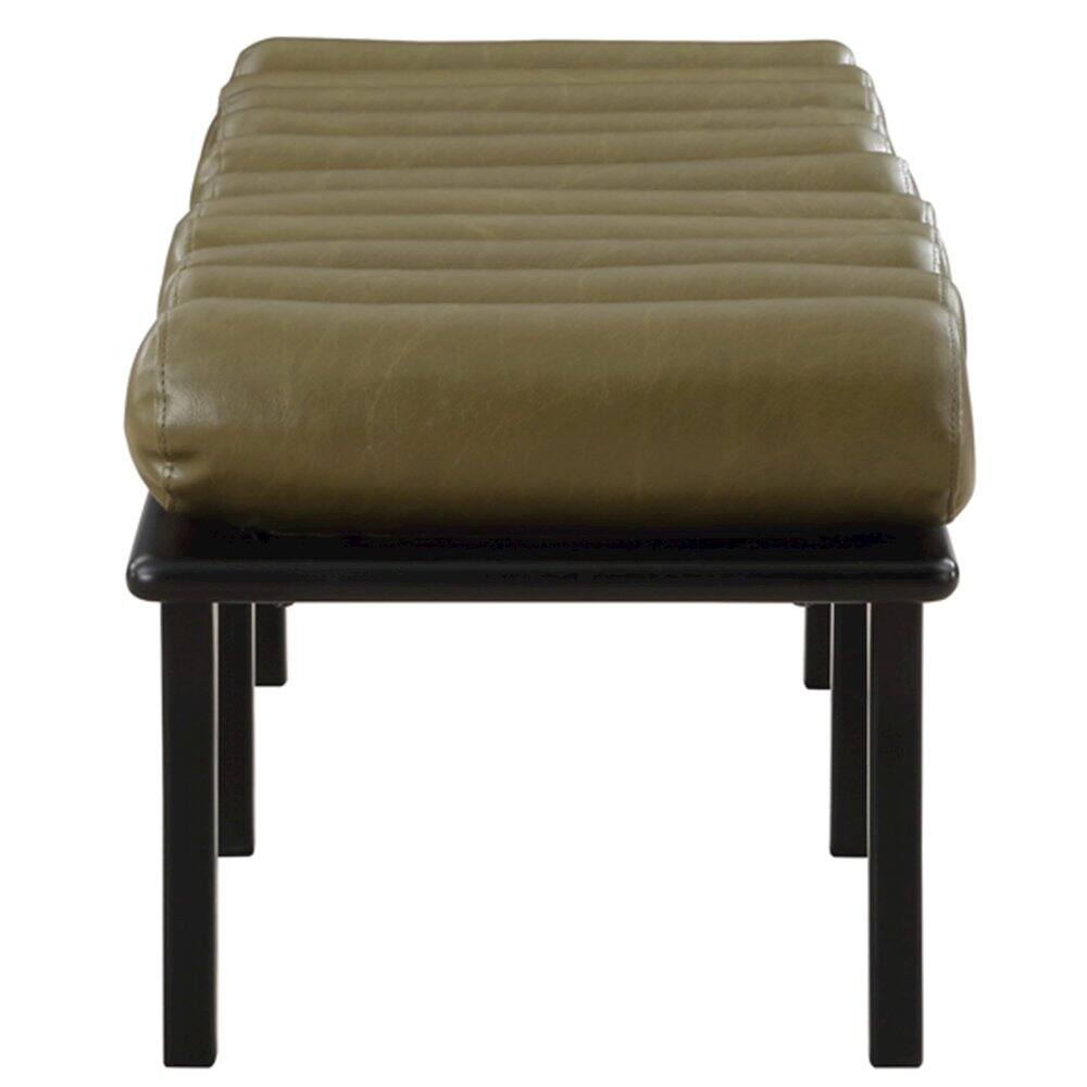 Alt View 4. Meridian Furniture - Landon Olive Green Vegan Leather Bench - Green.