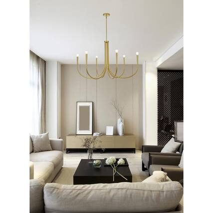 Front. Living District - Layne 42 inch chandelier in Brass - Brass.