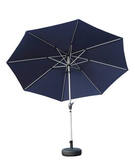 Ecooso - 9FT Patio Umbrella, Push Button Tilt and Crank, UV Protection Waterproof with 8 Sturdy Ribs for Garden,Deck, Pool - Navy Blue