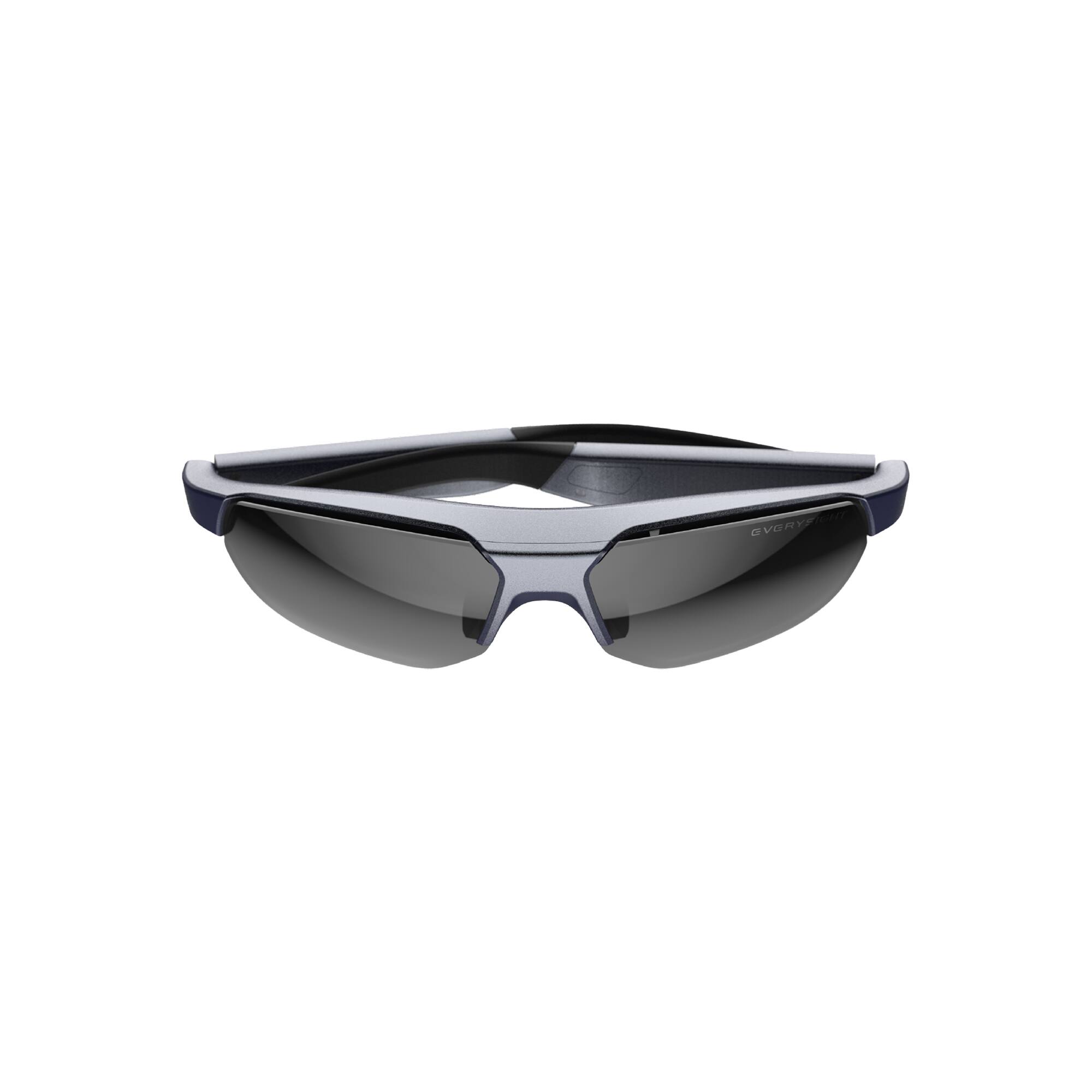 Left. Everysight - Everysight Maverick Sport AR Sunglasses w/ Full-Color Heads-Up Display, 10hr Battery, Standard, Metallic Grey - Black.