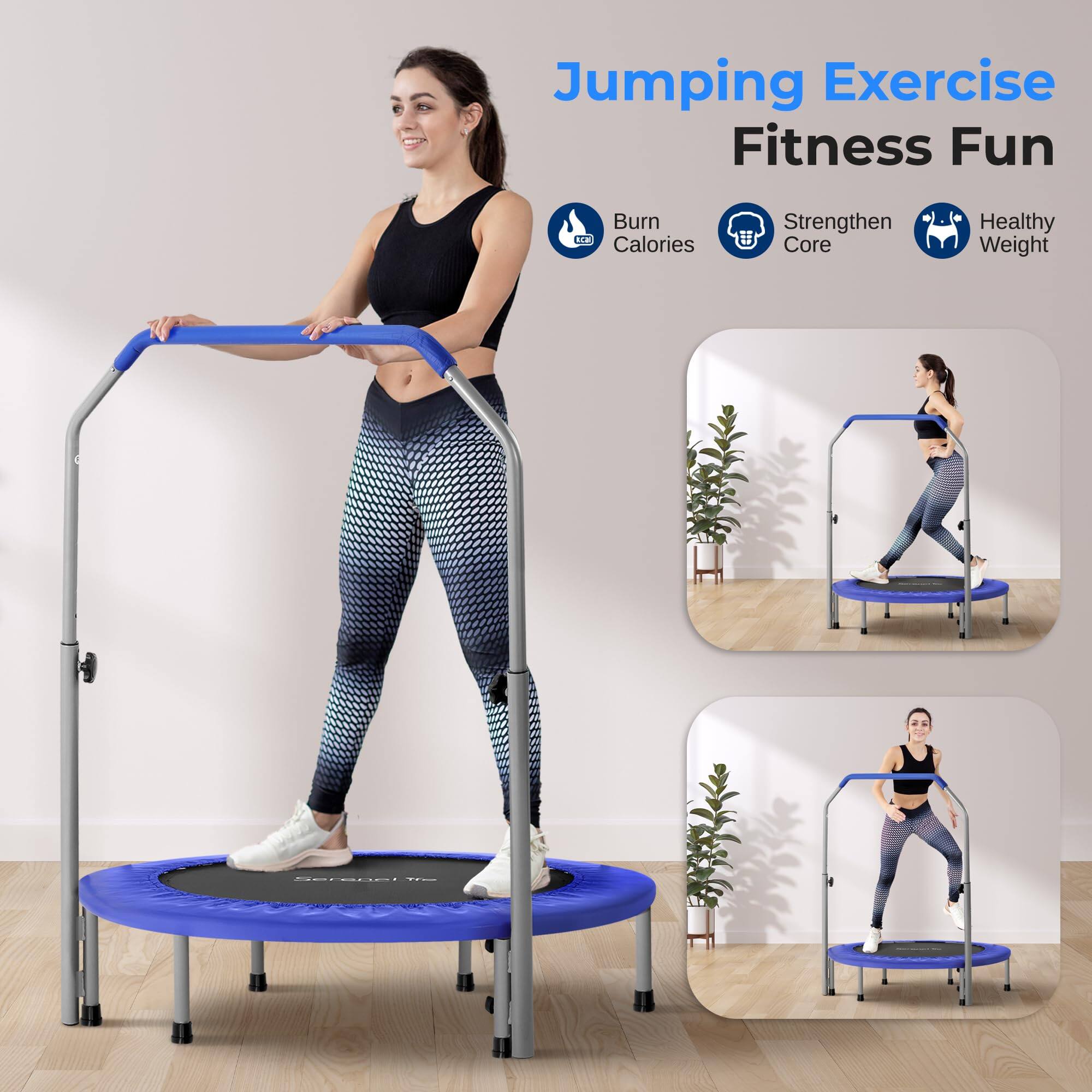 Jumping Exercise Fitness Fun  
Burn Calories  
Strengthen Core  
Healthy Weight