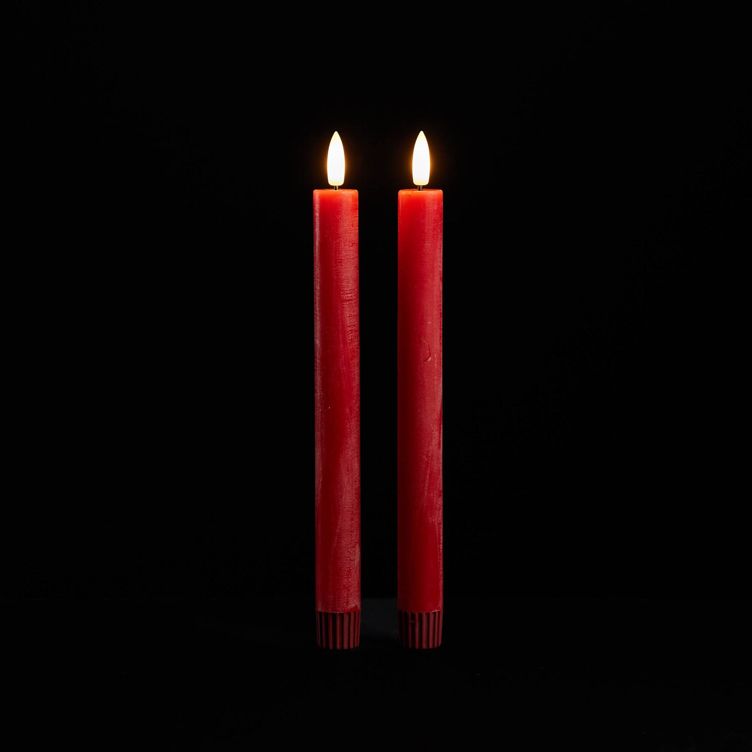 Angle. BreeBe - FIA Wick Red Taper Candle (Set of 2) - Red.