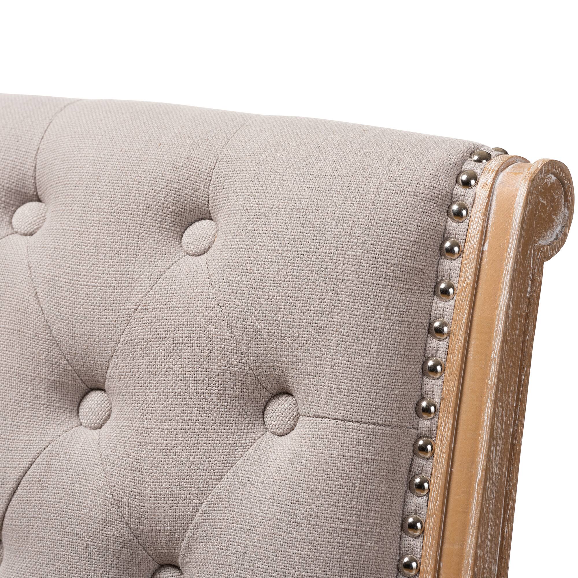 Alt View 1. Baxton Studio - Charmant French Provincial Fabric Upholstered Weathered Oak Finished Wood Dining Chair - Beige.