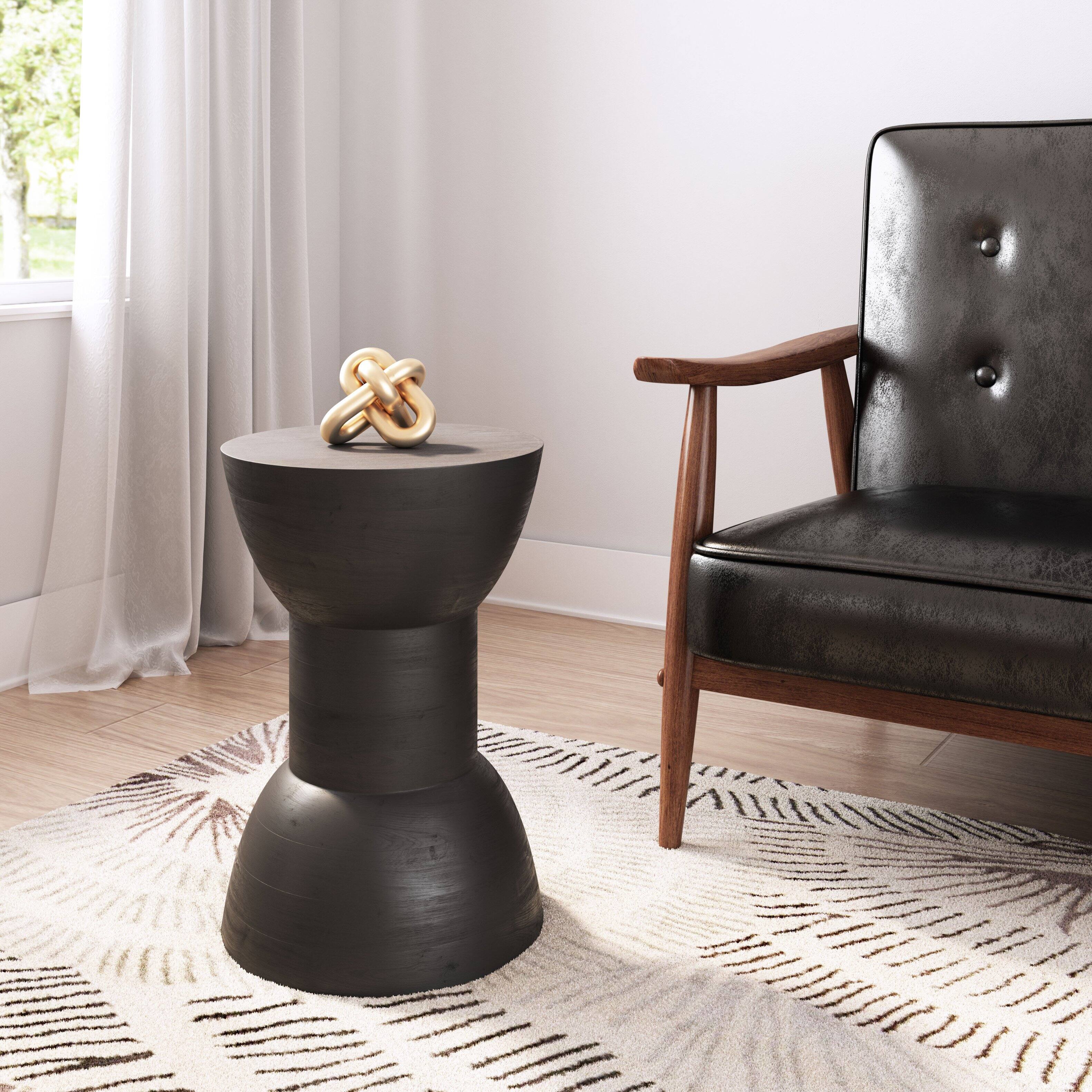 Angle. Hivvago - Wisdom Side Table Black - Black.