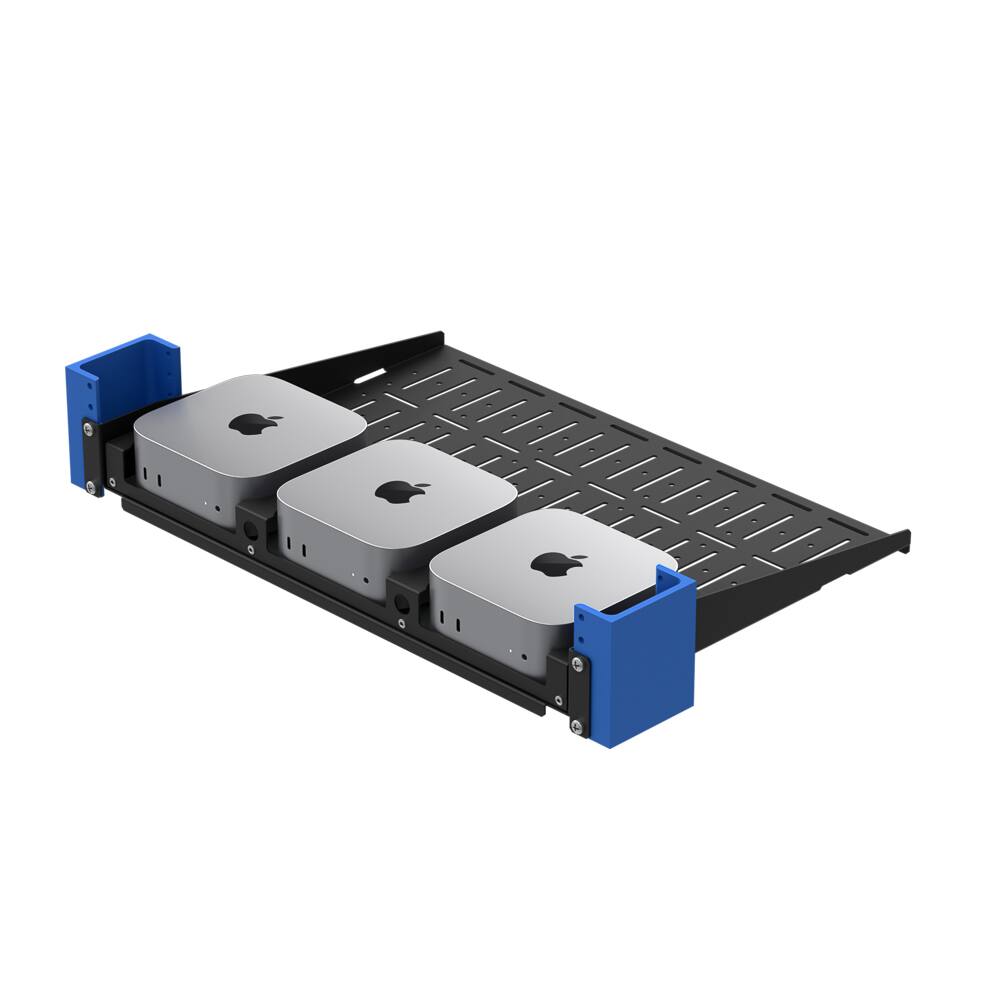 Alt View 10. RackSolutions - RackSolutions 3-Unit Mac Mini Bracket Set for Modular Shelf (M4, 2024) - Black.